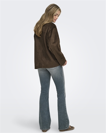 Only - ONLCarolina Fauxsuede Jakke - Chocolate Martini